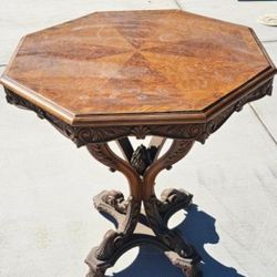 Antique Victorian Octagonal Parlor Table
