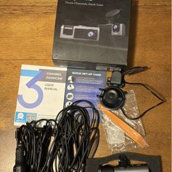 3 Channel Dash Cam Front and Rear Inside, 1080P for Cars, Dashcam Three Way Missing Small Screw