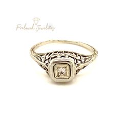 Vintage 18k Diamond Ring 