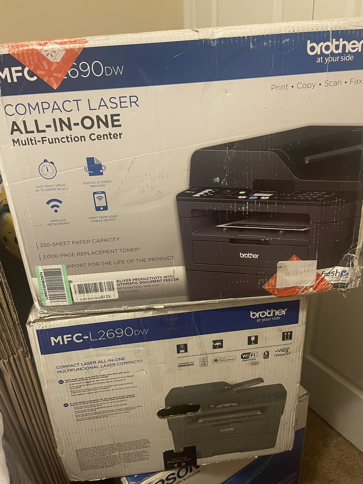 Brother Premium MFCL2690DW Compact Monochrome AllinOne Laser Printer
