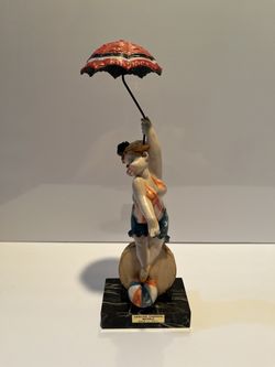Vintage Fontanini Depose Italy #947 Lady Clown Circus Girl Figurine 12”Tall
