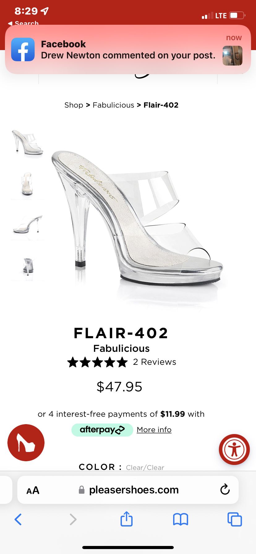 Sexy Fabulicious  Clear Heels (pleasers Shoes)New