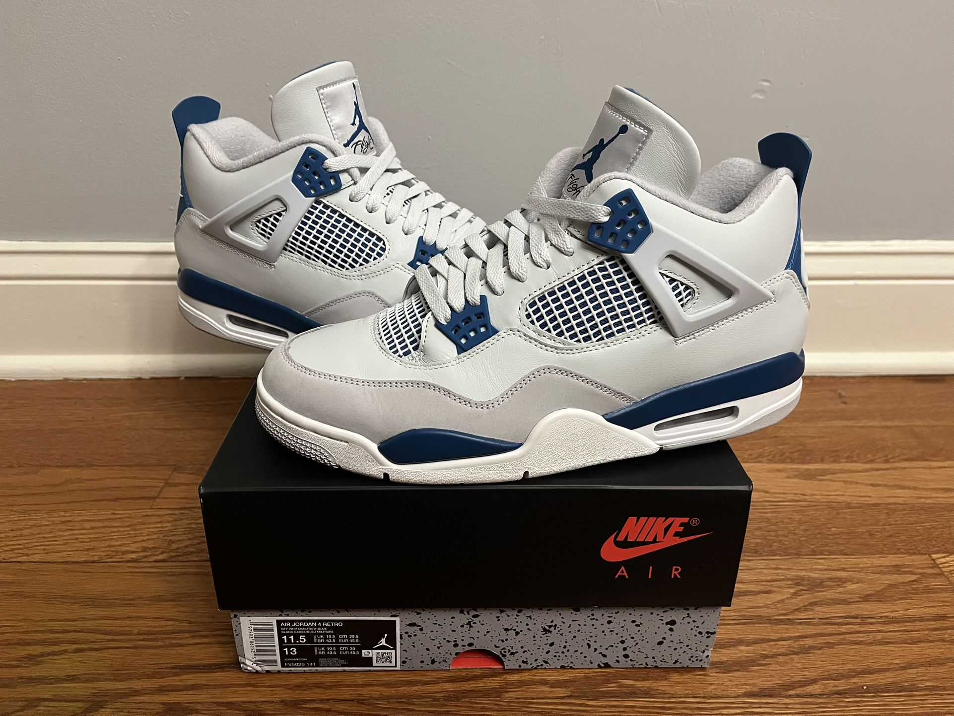 Jordan 4 Military Blue Retro 2024 Size 11.5, Authentic, All OG, Rarely Worn