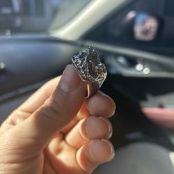 Silver-Tone Nugget Ring – Heavy Metal Fashion Piece 