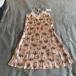 Nordstrom In Bloom Pink Floral Nightgown Size Medium