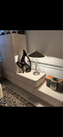 Bedroom wall unit with detachable armoire