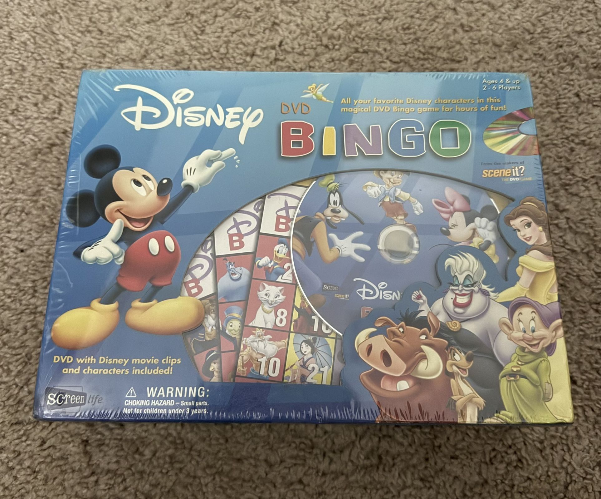 Mattel Disney Bingo Board Game DVD NEW