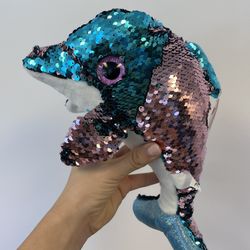 Flip Sequin Stuffed Dolphin - Sea Animals 