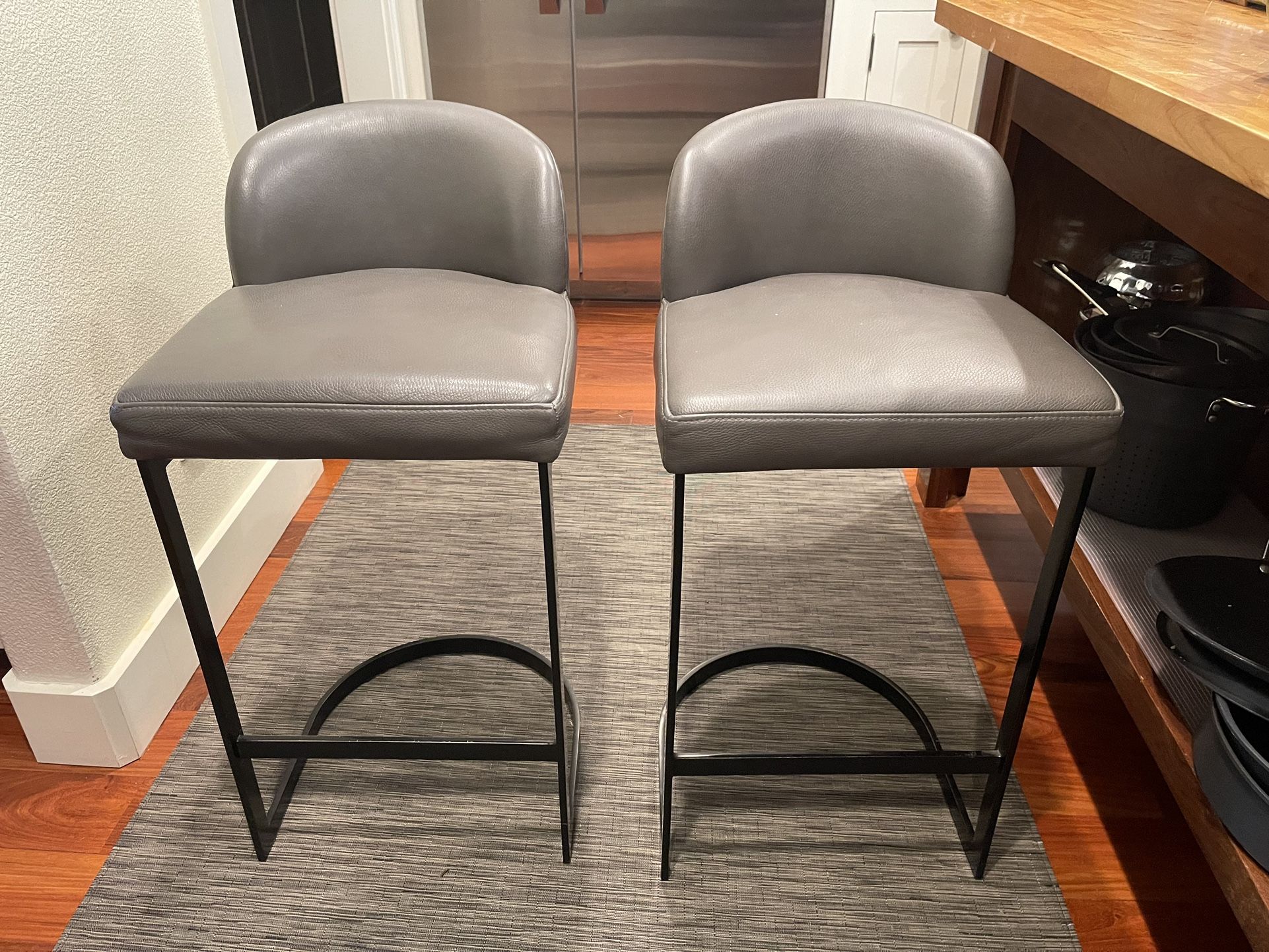 Restoration Hardware Leather Stools