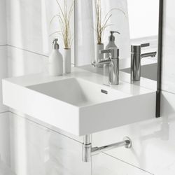 St. Tropez Rectangle Wall-Mounted Sink with Right Side Faucet Mount ($95)  