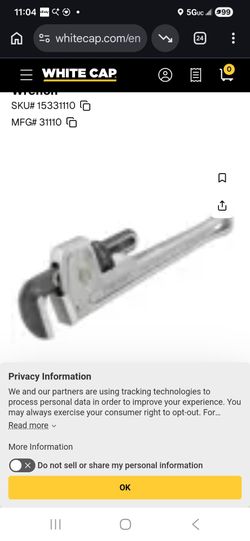 36inch rigid aluminum pipe wrench