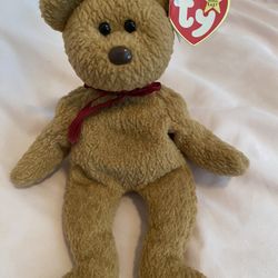 Vintage Original TY Beanie Baby Curly 1996 Bear Retired Many Errors 9” Inches Tall (Rare Discontinued Collectors Item!)