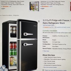 Black Retro Mini Fridge & Freezer