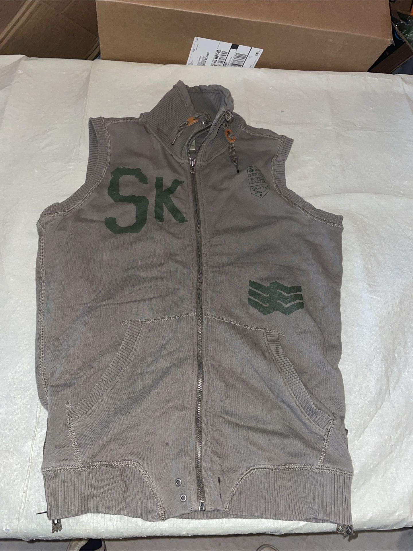Adult Diesel Sleeveless Green Mens Large Vintage Sweater Vest Euc