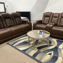 100% Leather Power Recliner Power Headrest Wireless Charger 