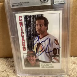 Chevy Chase Signed Card Beckett