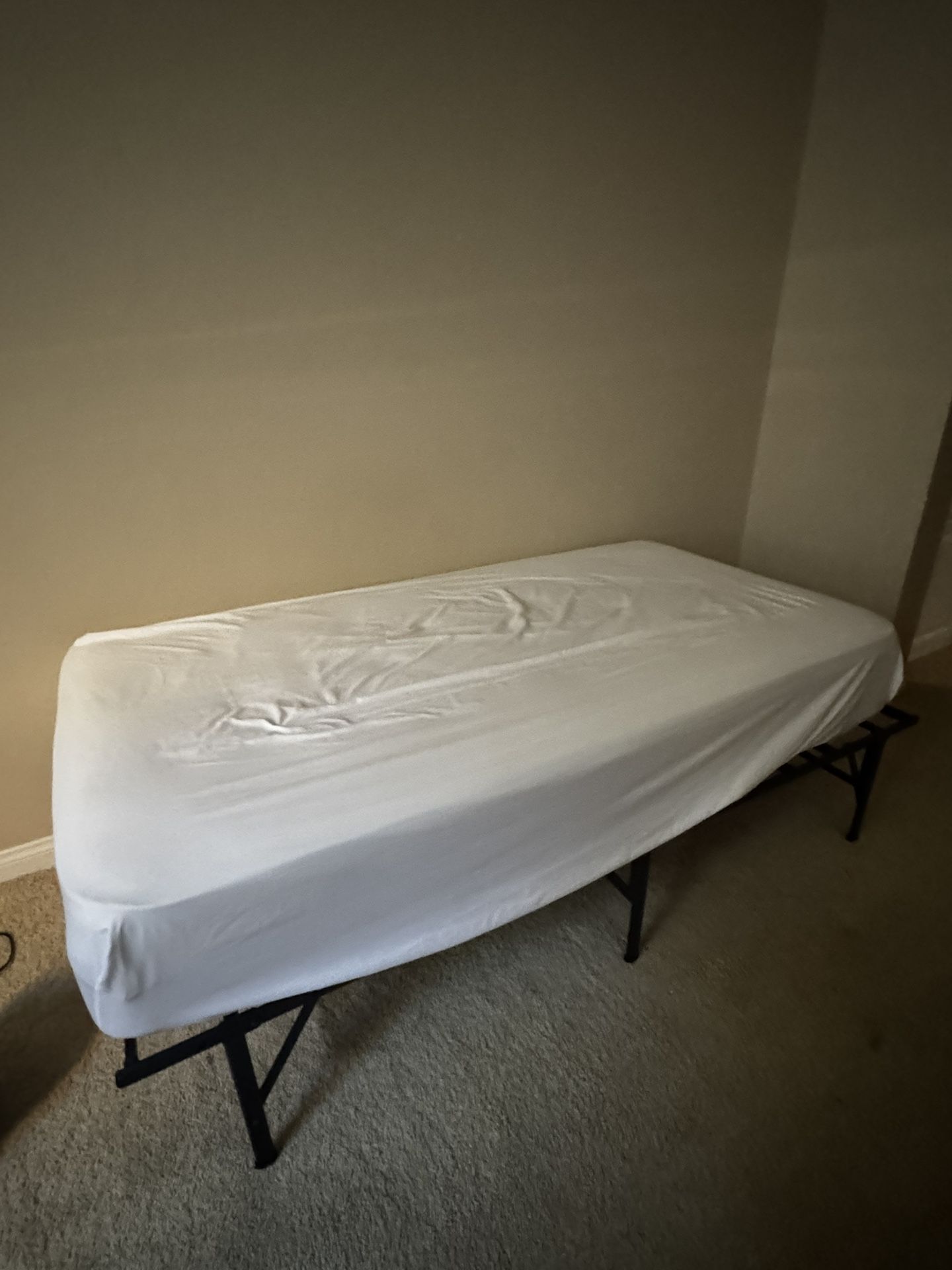 twin bed frame + mattress