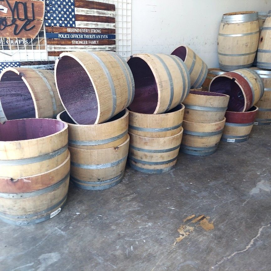 Half Wine Barrel Planters
