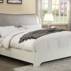 Brand New Ivory High Gloss Bed