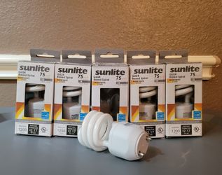Sunlite Base Spiral Light Bulbs GU 75 Watt ×5