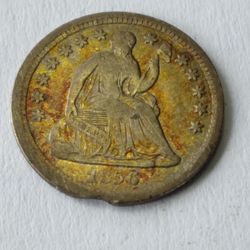 1856 Half Dime Golden Tone 