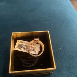GREAT GIFT  SNLY Sterling Silver Asscher Cut Brown Cubic Zirconia Size 6.5