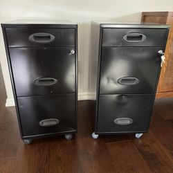 Two Black Filing Cabinets B