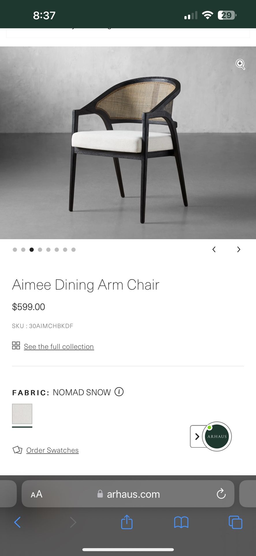 Arhaus Aimee Chairs (6 Available) 
