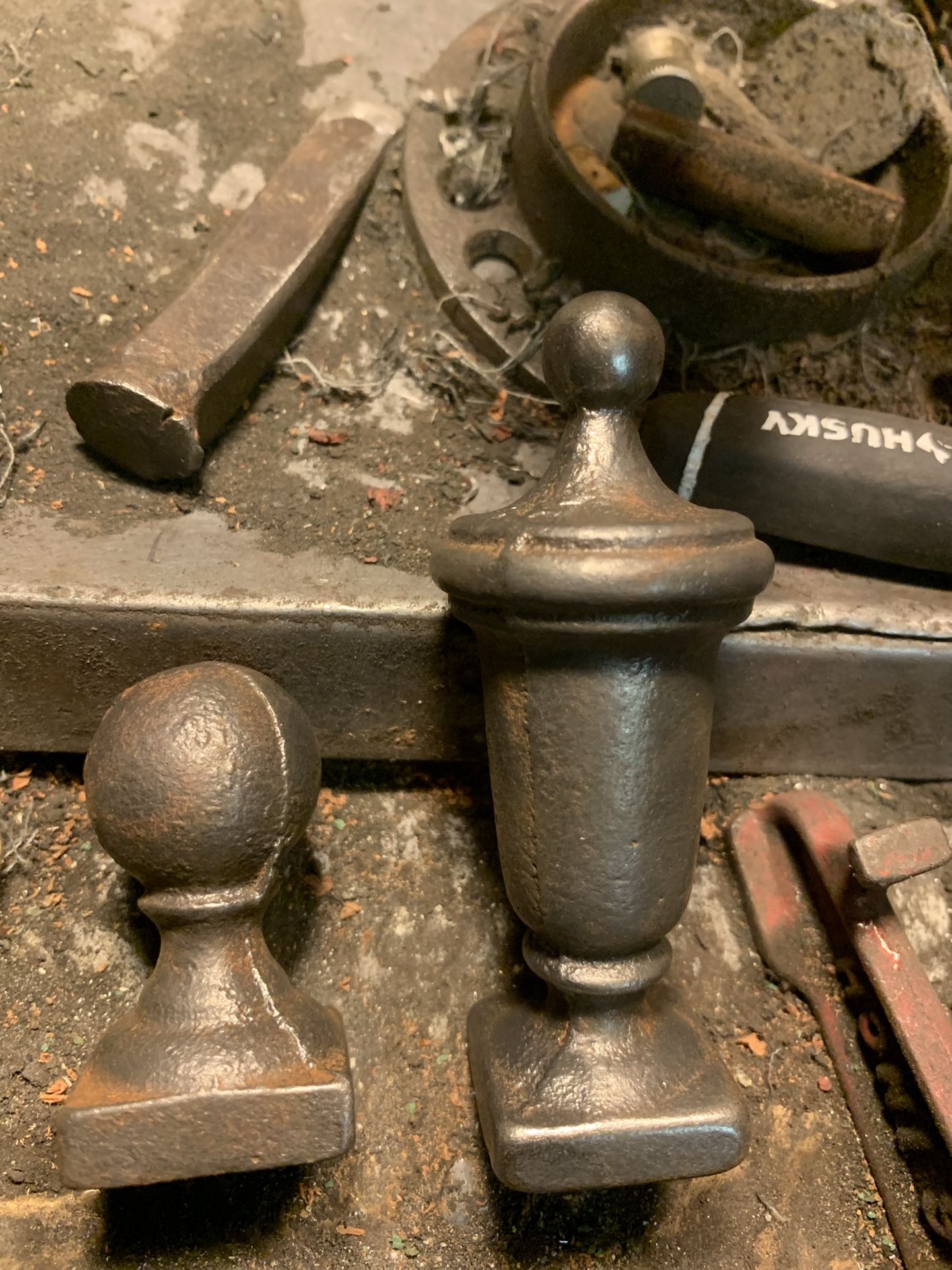 Cast Iron Decorative Urns And Balls