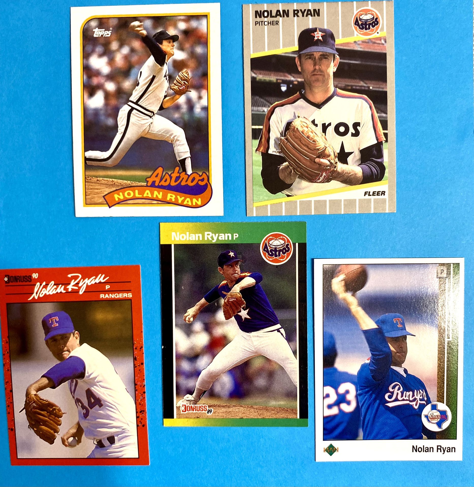 Nolan Ryan 5-Card Lot #2 (1989&1990)