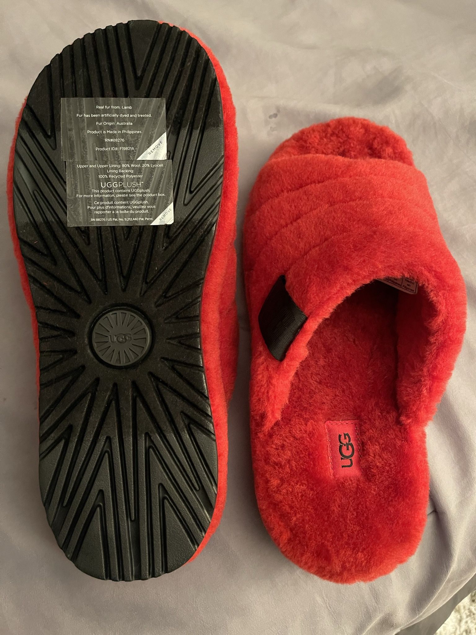 Ugg Men's Red Fluffy Ugg Slippers UGG MENS Fluff You Slipper