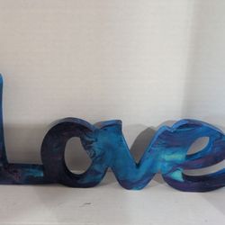 Hand Painted Wooden Word Love