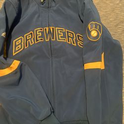 Majestic Milwaukee Brewers, Large Baseball Jacket