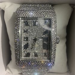 Gorgeous Iced Out Stainless Steel Dress Class Watch