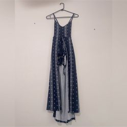 Poof New York Blue Romper With Long Dress Like Train