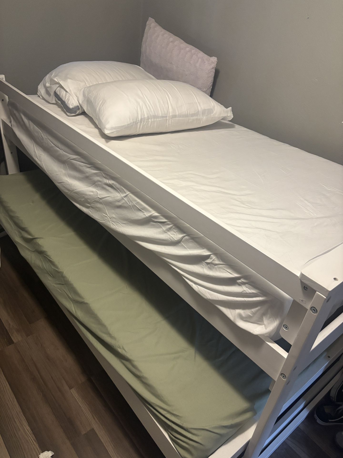 Twin W/Trundle Bed and Mattresses