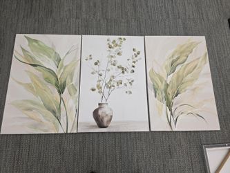 3-Piece Botanical Canvas Wall Art Set – 36x24