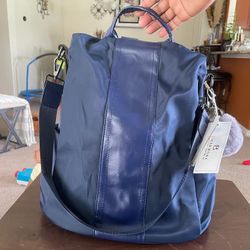 Navy Blue Nylon Backpack 