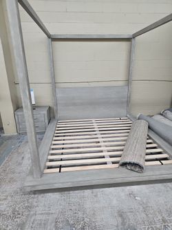 Cal King canopy bed.