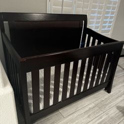 Baby Crib And Mattress  - Cherry Wood