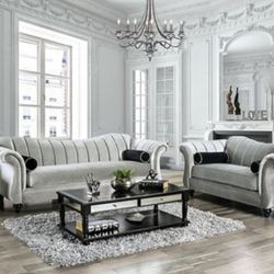 Brand New Super Plush Grey Sofa & Loveseat (Pillows Included)