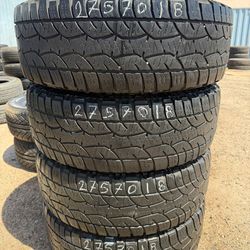 LT 275//70//18 
Cooper discoverer At
80% de vida 
Dot 22