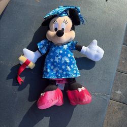 Disney Parks ~ Minnie Mouse Graduate 2014 Plush Doll Toy 9" Graduation
