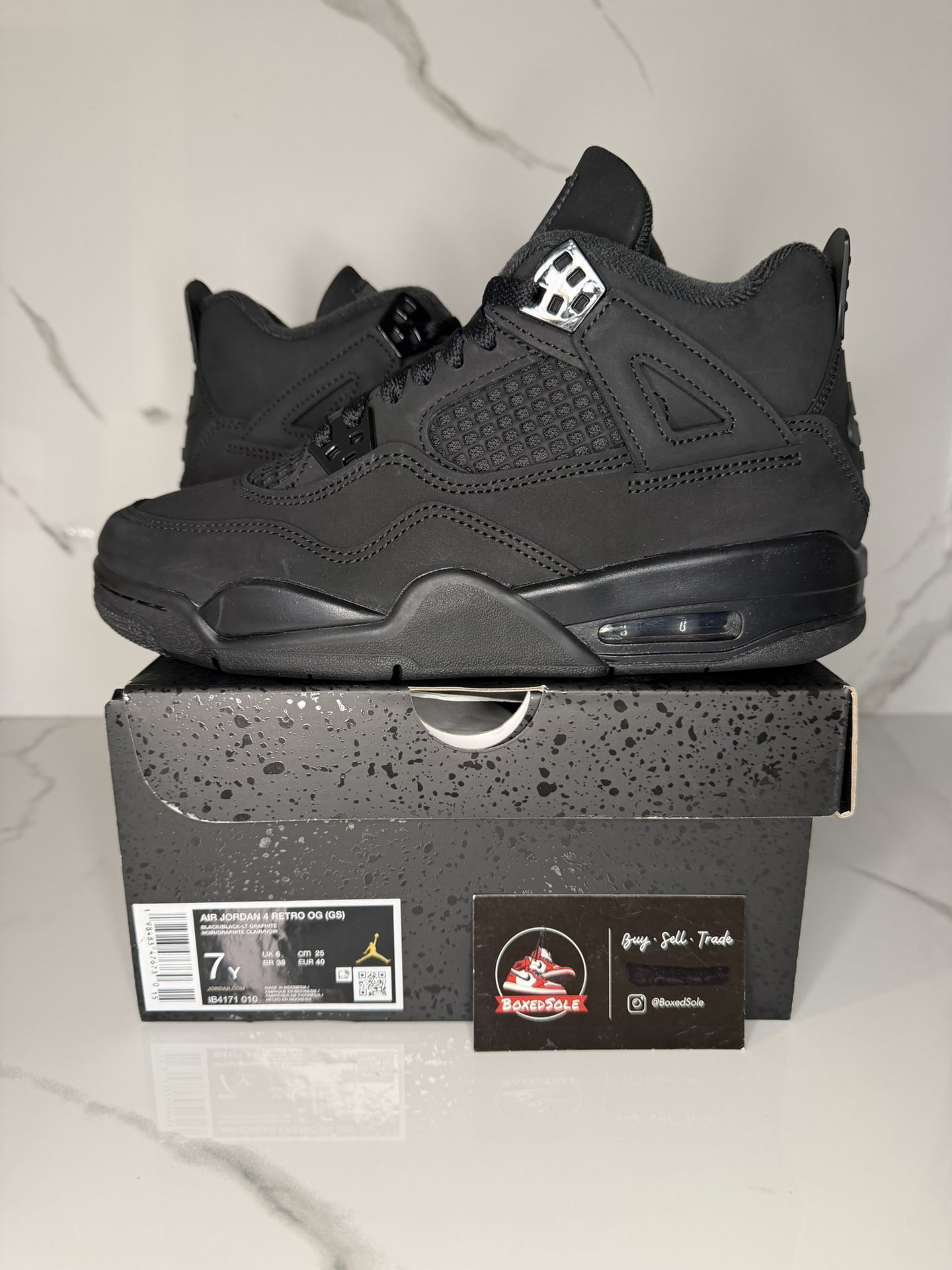 Brand New Jordan 4 Black Cat Size 7Y
