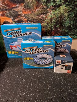 Sungear River Runner Tubes Set w/ Pump (Never Opened!)