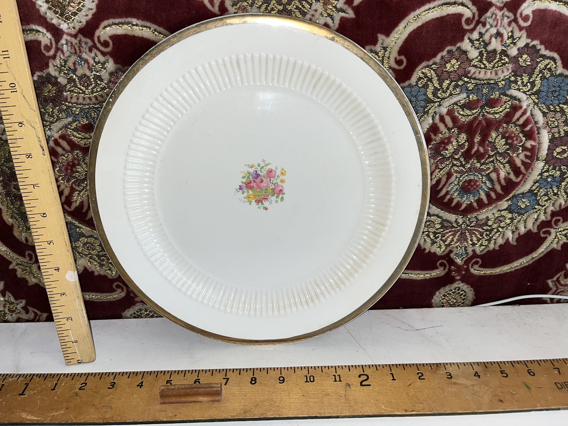 National Brotherhood of Operative Potters 22K Gold Etch Porcelain Plate Royal China