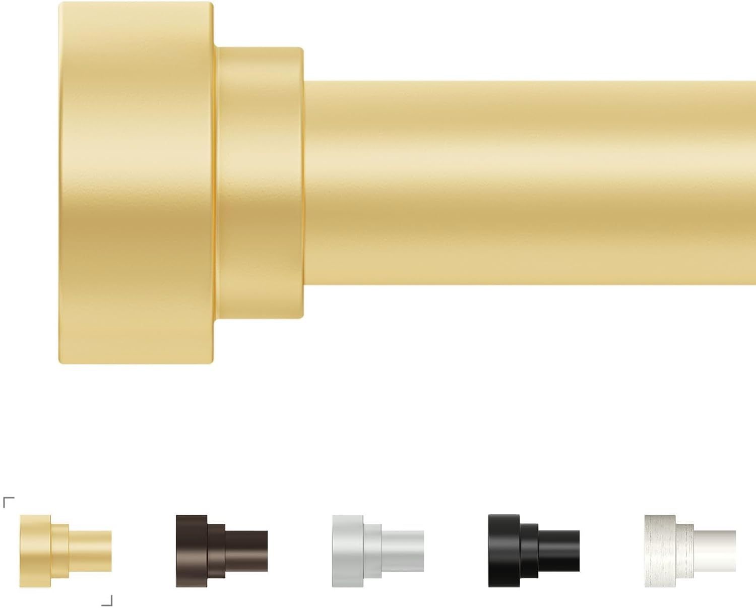 Extra Long Curtain Rods 120 to 240 Inch(10-20ft), 1" Gold Adjustable Heavy Duty
