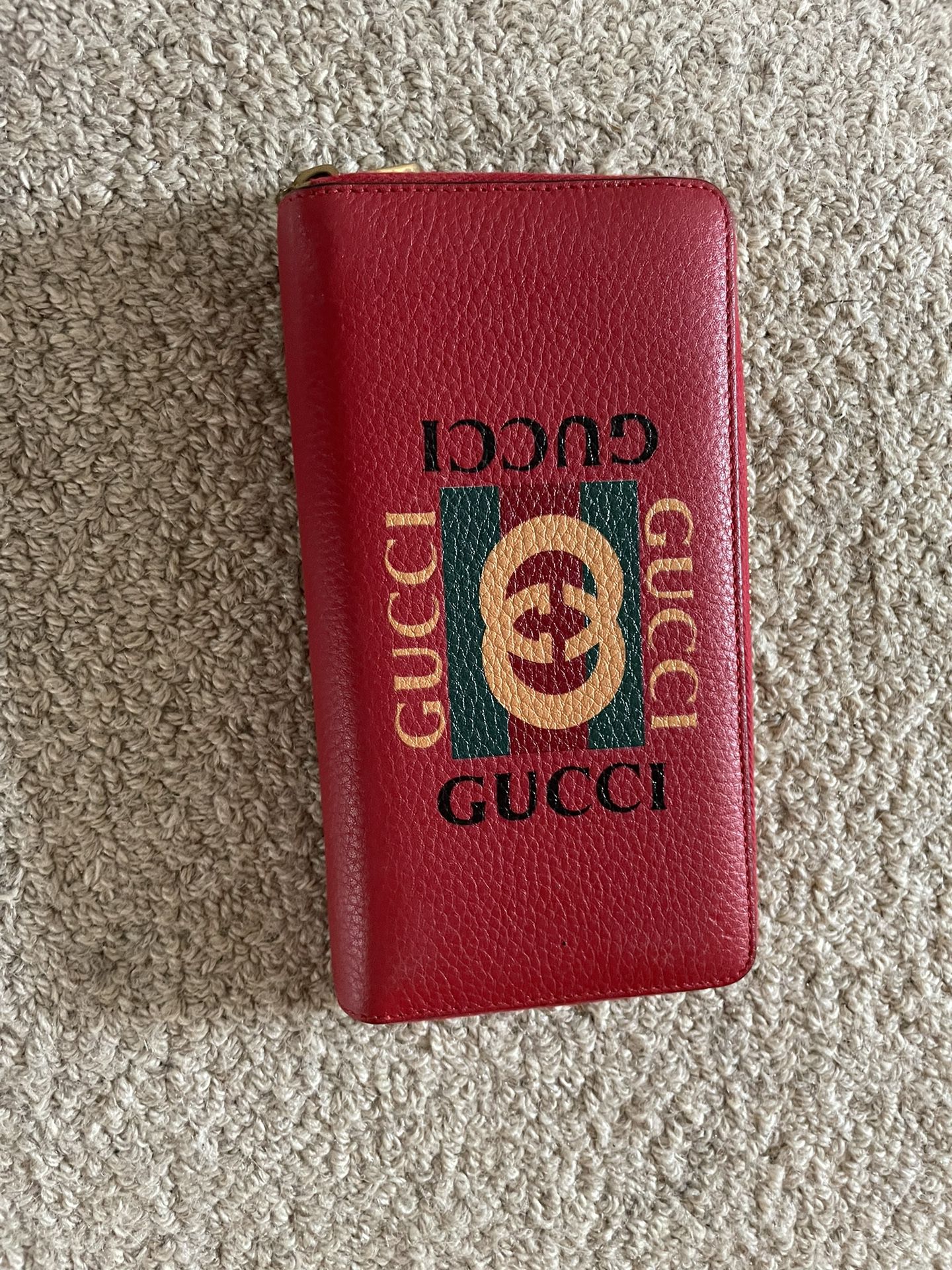Red Gucci Graphic Logo Wallet