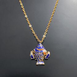 DeMarcus Alexan Children Blue Fish Necklace 