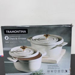 Tramontina 4-quart & 6-quart Enameled Cast Iron Round Dutch Oven, 2-pack